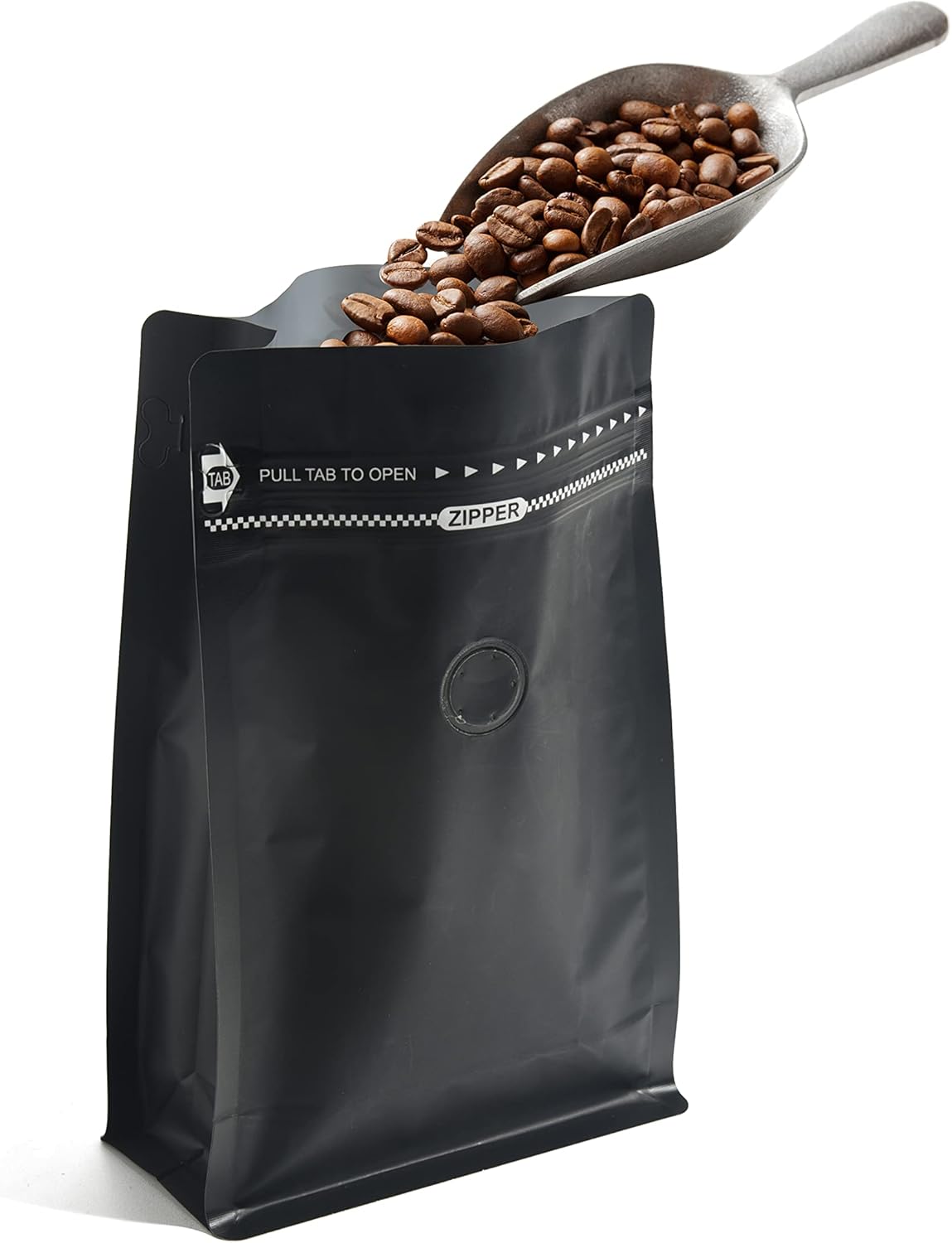 1lb/500g Premium Black Coffee Bags with Valve, Pack of 50 - High Quality Storage