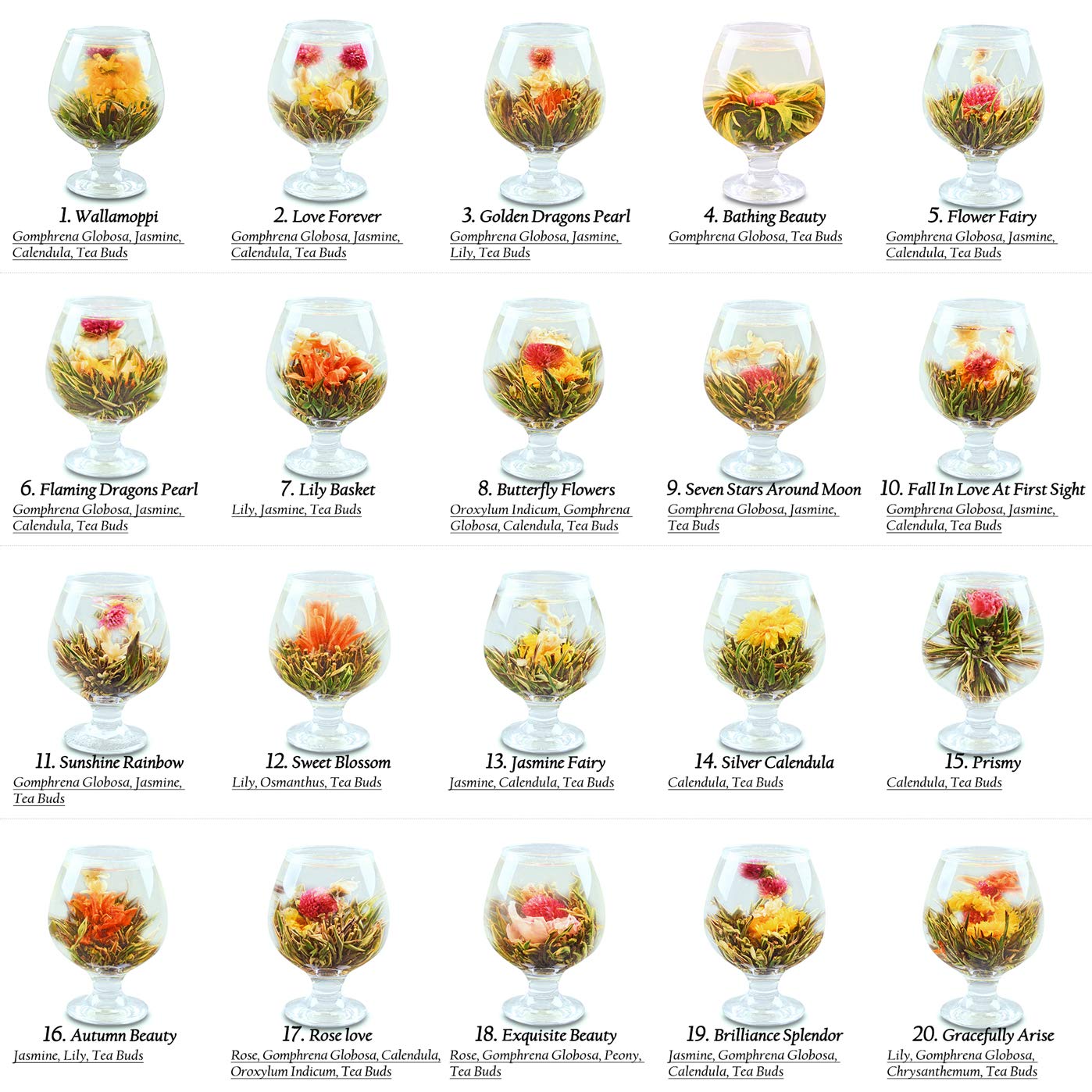 Premium Blooming Tea Balls - 99g Bag, Freshly Air-Shipped for Elegant Tea Moment