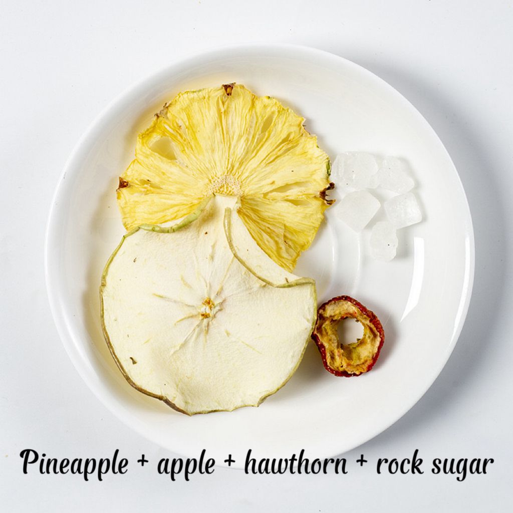 Premium Dried Fruit Tea Blend - Pineapple, Apple, Hawthorn,Rock Sugar 12pk