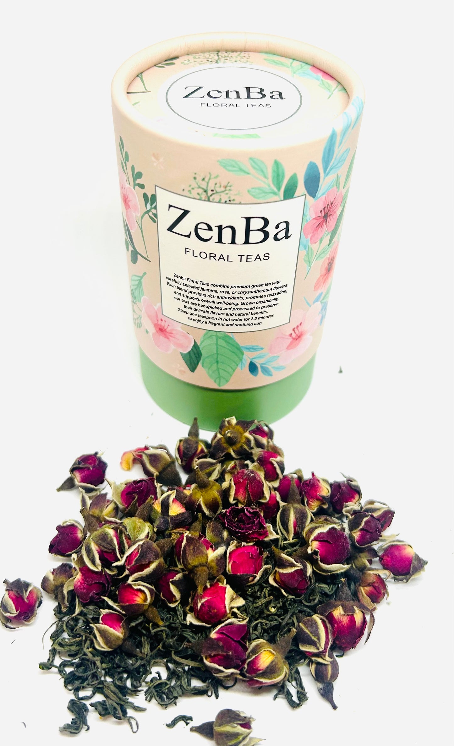 ZenBa Premium Loose Leaf Tea - 1 Box (Choose Green Tea or Floral Tea)