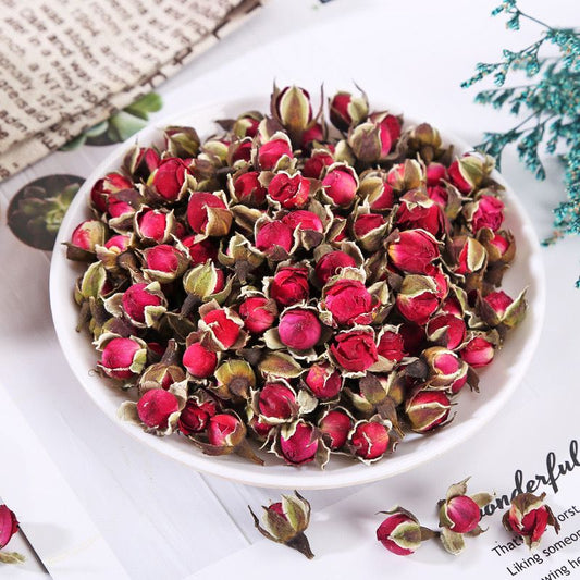 Premium Dried Rose Buds - 100g Bag, Perfect for Tea, Bath, and Crafting